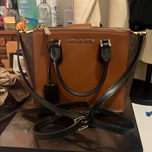 Michael Kors Tan and Black Satchel